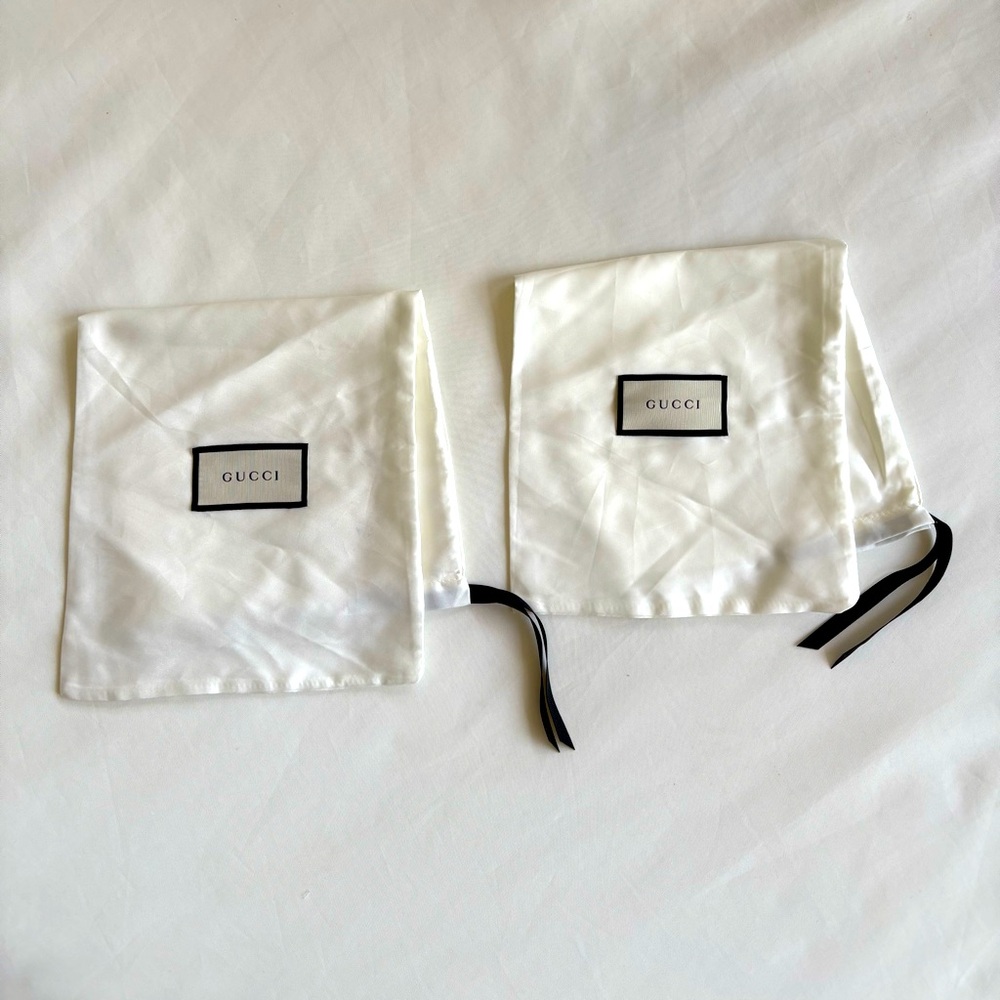 Gucci dust ruffle bags - set of two authentic
